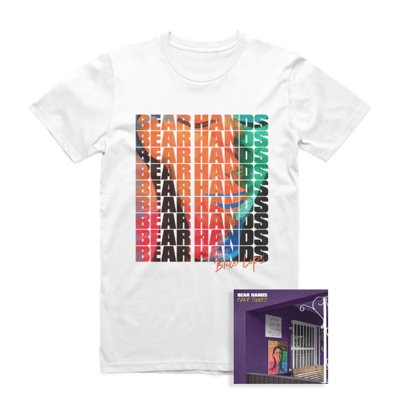 Blue Lips Album Art White T Shirt + Fake Tunes Digital Download