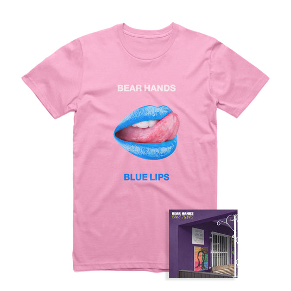 Blue Lips Pink T Shirt + Fake Tunes Digital Download